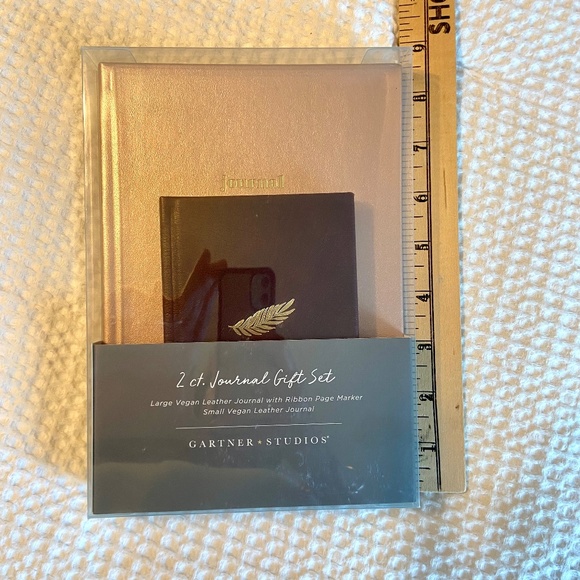 Brown Tan Vegan Leather Journal Set New in the Box Gift Set - Picture 7 of 8